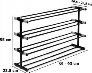 Reguleeritav jalatsiriiul, 4 astet цена и информация | Полки для обуви, банкетки | kaup24.ee