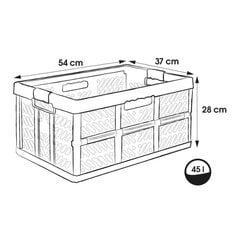 Kokkupandav kast kandev&otilde;imega kuni 50kg Ben 54x37x28cm 45L sinine hind ja info | Hoiukastid ja -korvid | kaup24.ee