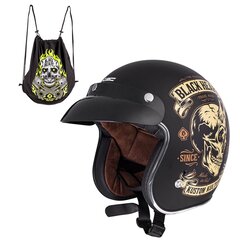 Motokiiver W-TEC V541 Black Heart – Skull Horn must S hind ja info | Mootorratta kiivrid | kaup24.ee