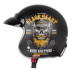 Motokiiver W-TEC V541 Black Heart – Skull Horn must S цена и информация | Шлемы для мотоциклистов | kaup24.ee