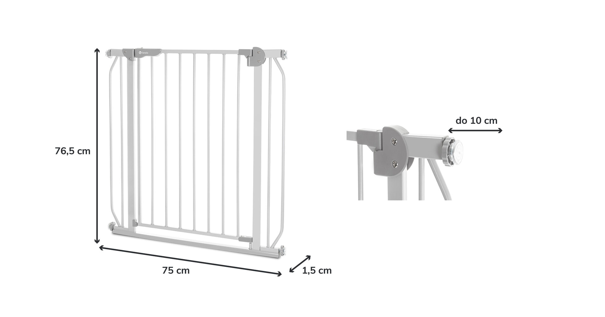 Turvavärav Lionelo Truus Slim LED, grey hind ja info | Laste ohutustarvikud | kaup24.ee