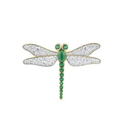 Kullatud hõbedane pross spinellide ja tsirkoonidega "Dragonfly" 0014116100640 hind ja info | Prossid | kaup24.ee