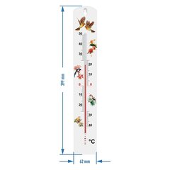 Plastikust seinatermomeeter, millel on väliskülje/sisekülje trükk hind ja info | Ilmajaamad, termomeetrid | kaup24.ee