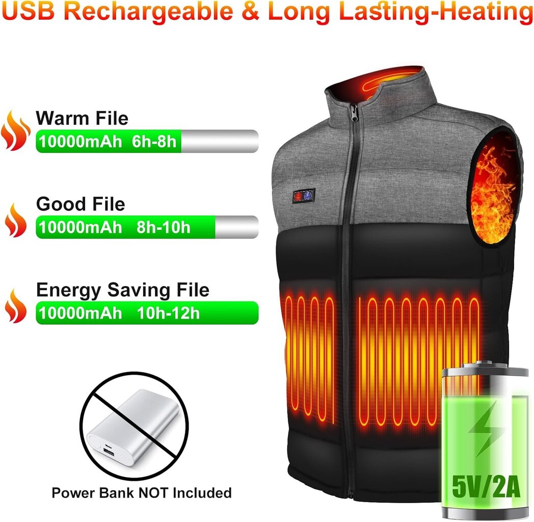 Meeste soojendusega vest Tonfarb ‎WJ5V2A, M цена и информация | Soojendavad tooted | kaup24.ee