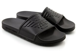 Emporio Armani Beachwear unisex slip-on flip-flops mustad hind ja info | Meeste plätud, sussid | kaup24.ee