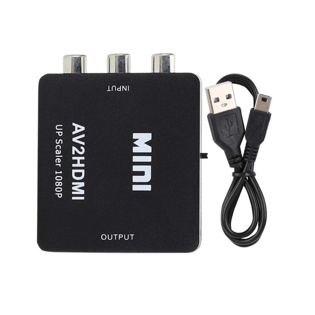 iLike HD6 Mini Digitaalne-analoog konverter kast HDMI sisend 3RCA väljund Mini USB toitega Must (OEM) цена и информация | USB jagajad, adapterid | kaup24.ee