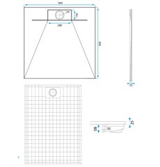 Dušikabiin Bazalt CARRARA WHITE 90x90 hind ja info | Dušialused | kaup24.ee