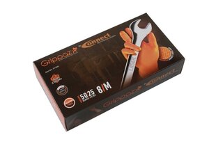 Grippaz kindad(XXL) 50tk/pakk (oranz) hind ja info | Töökindad | kaup24.ee