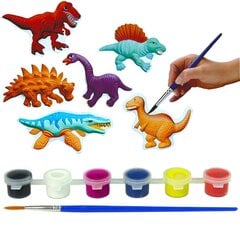 Loov komplekt Kipsmaali figuurid 6tk lastele Dinosaurused цена и информация | Принадлежности для рисования, лепки | kaup24.ee