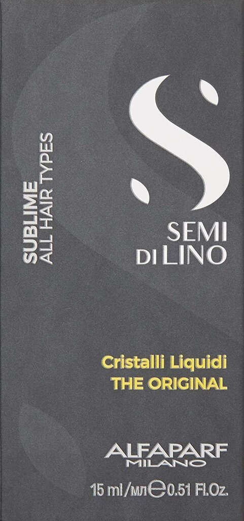 Juukseid siluv seerum - Alfaparf Milano Semi Di Lino Sublime Illuminating Cristalli Liquidi, 15 ml hind ja info | Maskid, õlid, seerumid | kaup24.ee