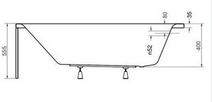 Vann Besco Talia, 110x70 cm hind ja info | Vannid | kaup24.ee