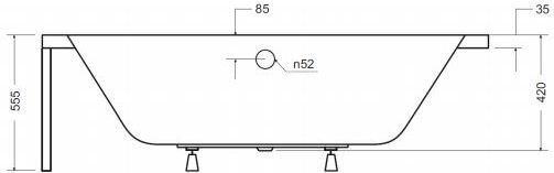 Vann Besco Avita, 150x75 cm, vasakpoolne hind ja info | Vannid | kaup24.ee