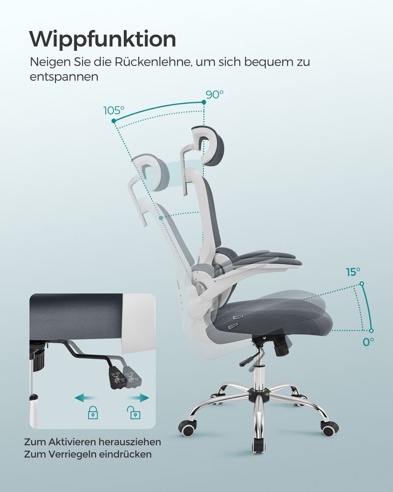 Arvutitool reguleeritav, hall/valge hind ja info | Kontoritoolid | kaup24.ee