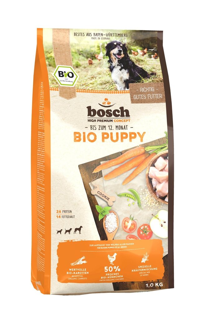 Kuivtoit koertele BIO Puppy kõikidest tõugudest kutsikatele kuni 12. elukuuni, 1 kg hind ja info | Kuivtoit koertele | kaup24.ee