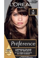 Стойкая краска для волос L'Oreal Paris Preference, 4 Tahiti цена и информация | Краска для волос | kaup24.ee