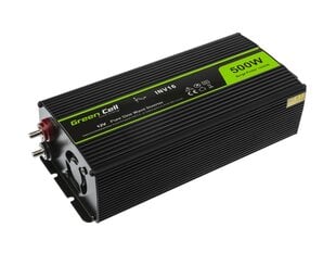 Green Cell inverter, pingemuundur 12 V kuni 230 V 500W/1000W puhas siinuslaine цена и информация | Преобразователи, инверторы | kaup24.ee