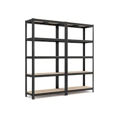 Põrandariiulid metallist 2tk (50 x 100 x 2000 cm) beez/hõbe цена и информация | Полки для книг и игрушек | kaup24.ee