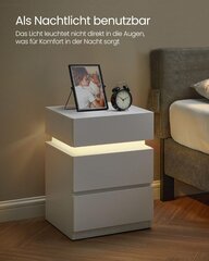 Öökapp/abilaud LED tuledega, 35 x 40 x 55 cm, valge цена и информация | Журнальные столики | kaup24.ee