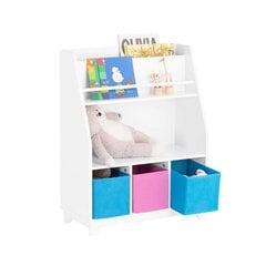 Lastetoa raamariiul 63x28x80cm valge цена и информация | Полки для книг и игрушек | kaup24.ee