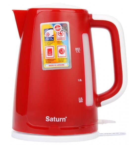 Saturn ST-EK8435U Red 1,7L 2200W цена и информация | Veekeetjad | kaup24.ee