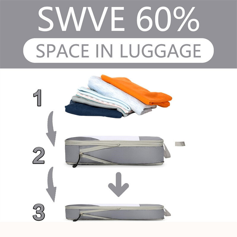 Kohvri organiseerija Compression Packing Cubes, 4-osaline, Sinine hind ja info | Kohvrid, reisikotid | kaup24.ee