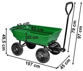 GARTEN kallurite transpordikäru, roheline цена и информация | Садовые инструменты | kaup24.ee