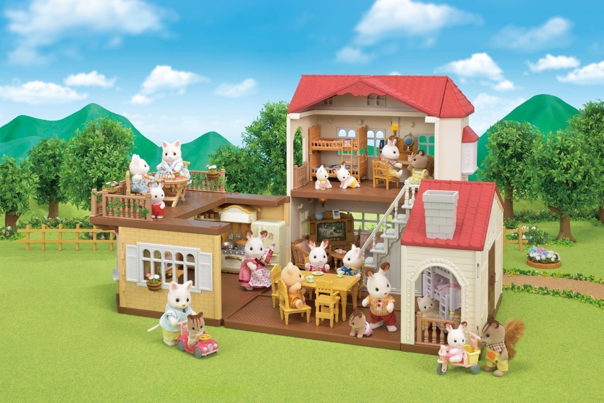 Linnamaja punase katusega Sylvanian Families hind ja info | Tüdrukute mänguasjad | kaup24.ee