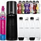 SodaStream Terra Black üks pudel + SodaStream PET pudelid 1 L must+valge Fuse Two-pack + Sodastream Pet White 1 liitrine pudel (dek) + bolero hind ja info | Mulliveemasinad | kaup24.ee