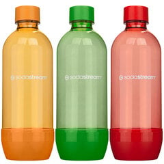 SodaStream 3x1L pudelid oranž/roheline/punane hind ja info | Mulliveemasinad | kaup24.ee