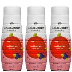 3x SodaStream Red Berries siirup 440ml hind ja info | Mulliveemasinad | kaup24.ee