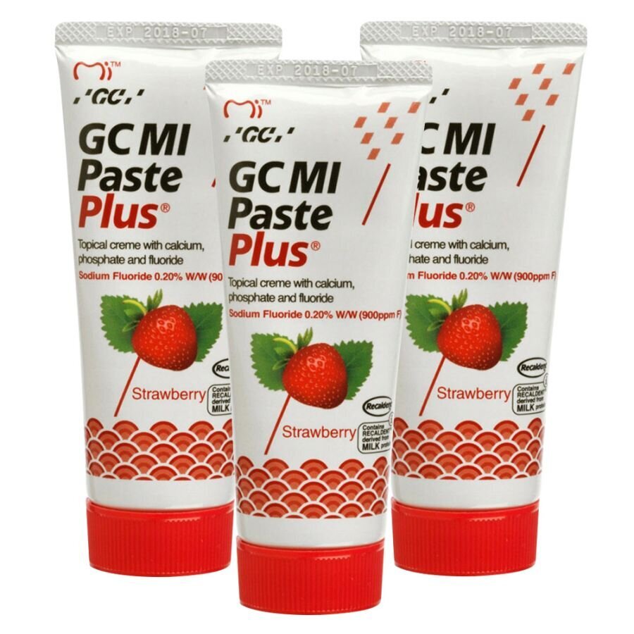 GC Mi Paste Plus Recaldent fluoriidiga hambakreem, maasika maitsega, 35 ml (3 tk.) цена и информация | Suuhügieen | kaup24.ee