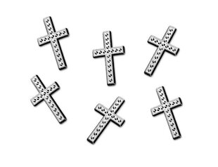 Dekoratsioon Cross, hõbedane, 27mm (1 pakk/ 25 tk) цена и информация | Праздничные декорации | kaup24.ee