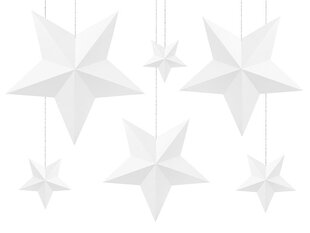 Dekoratsioonid Stars, valged (1 pakk / 6 tk) цена и информация | Праздничные декорации | kaup24.ee