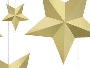 Dekoratsioonid Stars, kuldne (1 karp / 40 pakki) (1 pakk / 6 tk) hind ja info | Peokaunistused | kaup24.ee