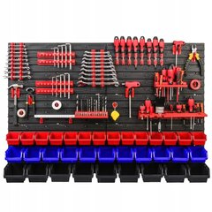 Стенка для инструментов с различными полками 1152 mm x 780 mm + 34 ящиков цена и информация | Ящики для инструментов, держатели | kaup24.ee