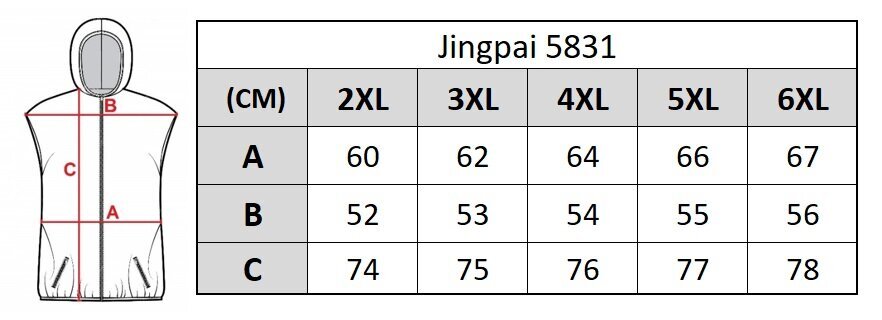 Jingpai meeste vest 5831, must hind ja info | Meeste vestid | kaup24.ee