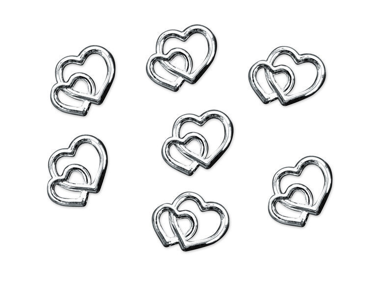 Dekoratsioon Hearts, hõbedane, 10mm (1 pakk/ 25 tk) hind ja info | Peokaunistused | kaup24.ee