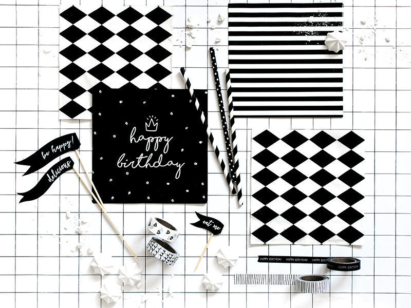Dekoratiivne pael Black&White, mix 1,5cm x 10m (1 pakk/ 4 tk) цена и информация | Kingituste pakendid | kaup24.ee