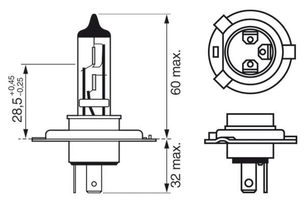 Bosch H4 Gigalight Plus+120% 60/55W hind ja info | Autopirnid | kaup24.ee