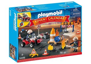 9486 PLAYMOBIL® Адвент-календарь Операция тушения пожара цена и информация | Развивающий мелкую моторику - кинетический песок KeyCraft NV215 (80 г) детям от 3+ лет, бежевый | kaup24.ee