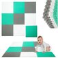 Humbi vahtplastist põrandamatt 180x180 Suur veekindel turvaline vahtplastist puzzle 9 tk. piparmünt, hall, valge цена и информация | Tegelustekid | kaup24.ee