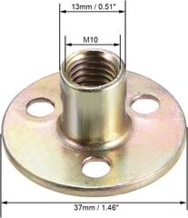 Hankekaart Süsinikterasest T-mutrid M10x37x2.5mm 10tk 10tk hind ja info | Käsitööriistad | kaup24.ee