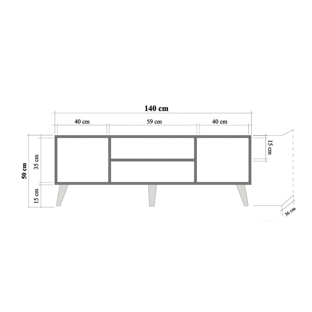 TV-laud Selsey Smartser 140 cm, pruun/kollane hind ja info | TV alused | kaup24.ee