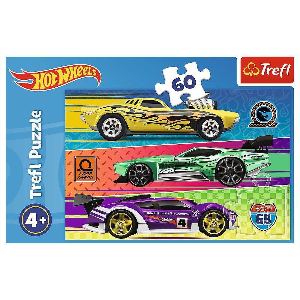 trefl hot wheels pusle, 60 tükki цена и информация | Pusled | kaup24.ee