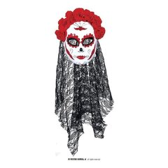 Mask Catrina musta looriga+lilled hind ja info | Karnevali kostüümid | kaup24.ee