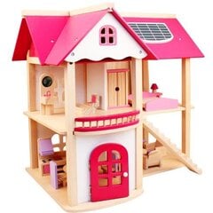 Puidust nukumaja "Pink Dollhouse" hind ja info | Tüdrukute mänguasjad | kaup24.ee