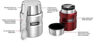 Пищевой термос Thermos THSK3000GR, 470 мл, серый цена и информация | Термосы, термокружки | kaup24.ee