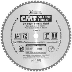 226.072.14 CMT HM пильный диск для стали 355x25.4x72Z / STEEL STANDARD цена и информация | Садовые инструменты | kaup24.ee