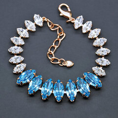 Käevõru naistele DiamondSky „Ornella (Aquamarine Blue)“ Swarovski kristallidega hind ja info | Käevõrud, käeketid | kaup24.ee