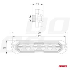 Õhuke vilkur iluvõrele 12/24V 6*3W LED R65 R10 129*30 hind ja info | Lisaseadmed | kaup24.ee